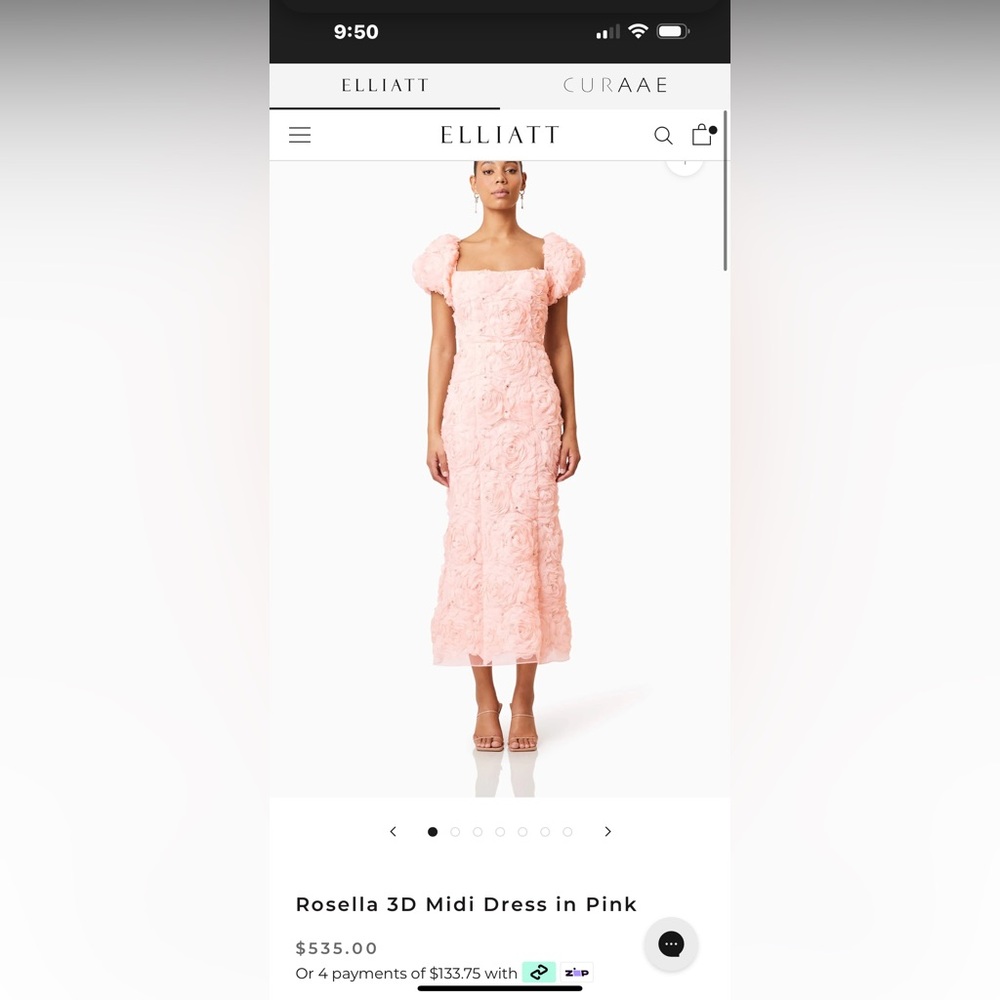 Elliatt Rosella 3D MIDI Dress in Pink